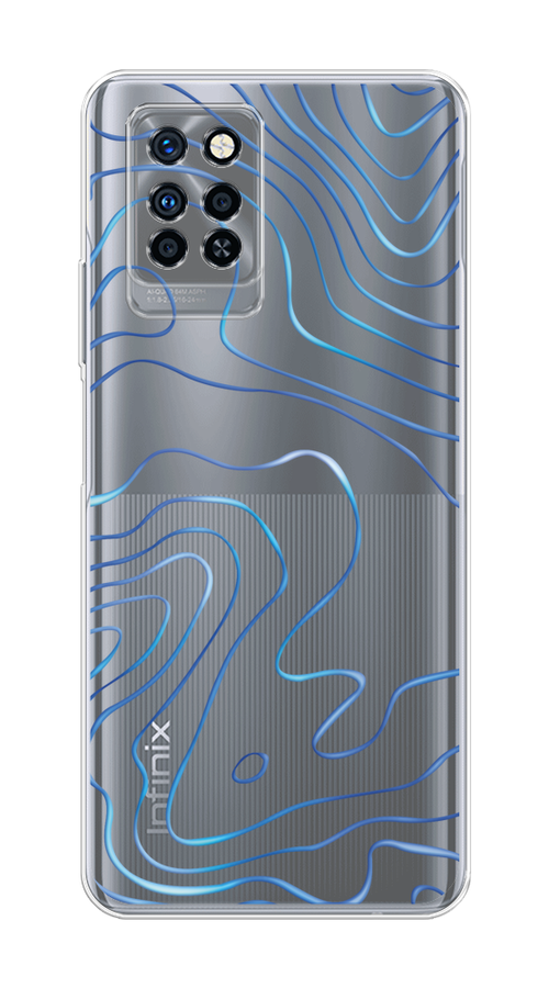 

Чехол на Infinix Note 10 Pro "Blue lines", Прозрачный;синий, 3100150-1