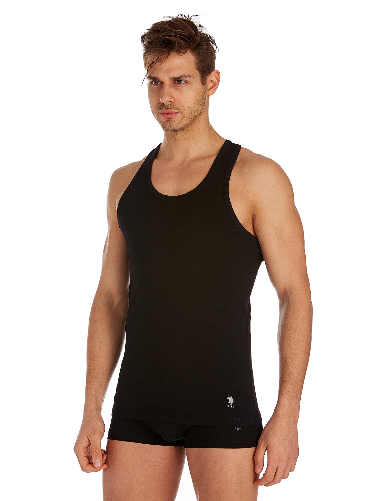 

Комплект маек мужских U.S. POLO Assn. 80188 черных XL, 80188