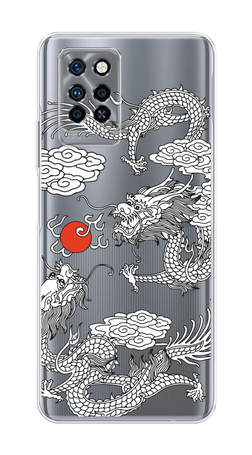 

Чехол на Infinix Note 10 Pro "Драконы с ножом", Прозрачный;черный;белый, 3100150-1