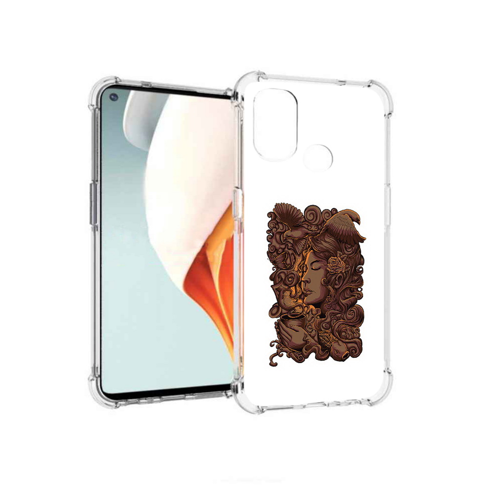 

Чехол MyPads Tocco для OnePlus Nord N100 девушка с длинными волосами абстракция, Прозрачный, Tocco