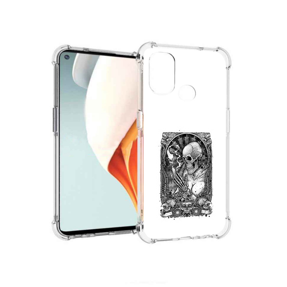 

Чехол MyPads Tocco для OnePlus Nord N100 девушка скелет (PT227045.141.316), Прозрачный, Tocco