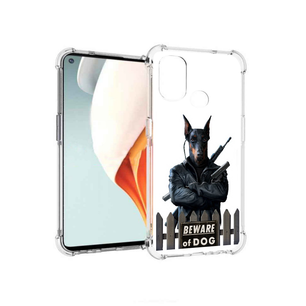 

Чехол MyPads Tocco для OnePlus Nord N100 доберман (PT227045.141.332), Прозрачный, Tocco