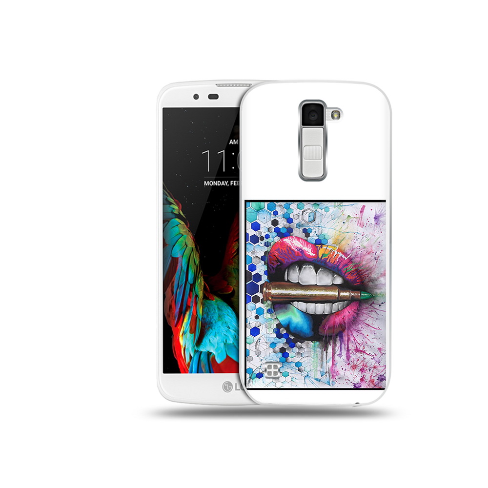 

Чехол MyPads Tocco для LG K10 разноцветные губы с пулей (PT30014.80.571), Прозрачный, Tocco