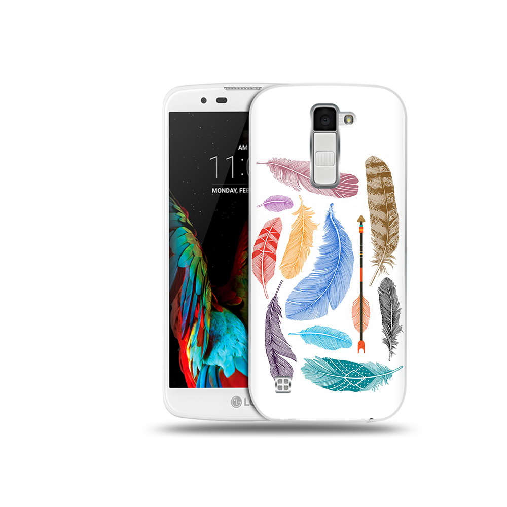 

Чехол MyPads Tocco для LG K10 разноцветные перья (PT30014.80.572), Прозрачный, Tocco