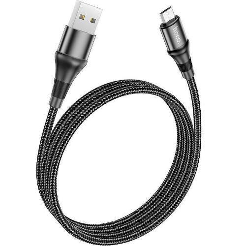 фото Кабель usb*2.0 am-microb hoco x50 2.4a black, черный - 1 метр x50m black