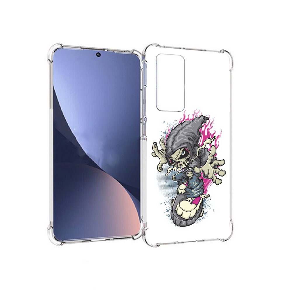 фото Чехол mypads tocco для xiaomi 12 нарисованный скелет на скейт борде (pt226952.288.512)