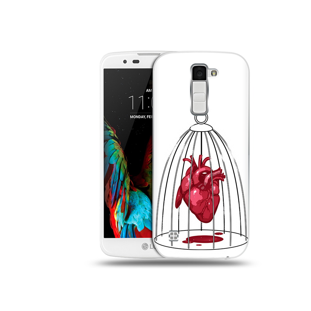 

Чехол MyPads Tocco для LG K10 сердце в клетке (PT30014.80.597), Прозрачный, Tocco