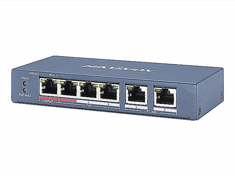 фото Poe-коммутатор hikvision ds-3e0106hp-e