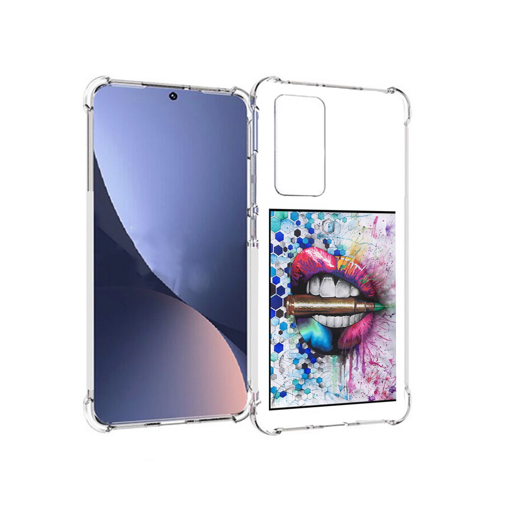 

Чехол MyPads Tocco для Xiaomi 12 разноцветные губы с пулей (PT226952.288.571), Прозрачный, Tocco