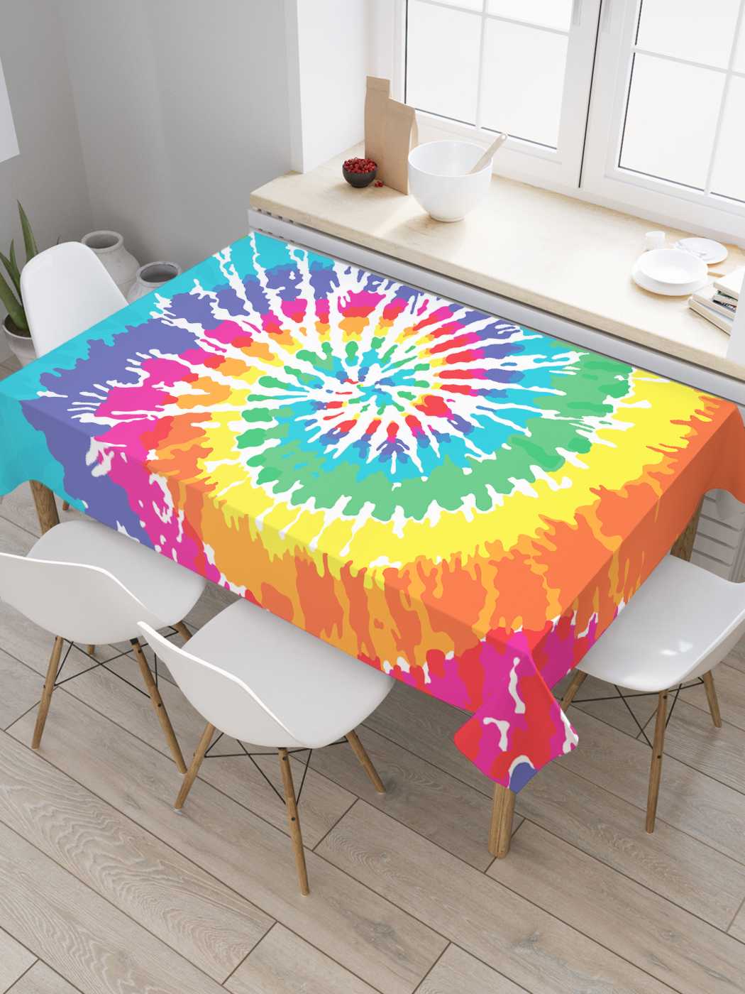 

Скатерть прямоугольная JoyArty "Красочный вихрь" из сатена, 180x145 см, Красочный вихрь