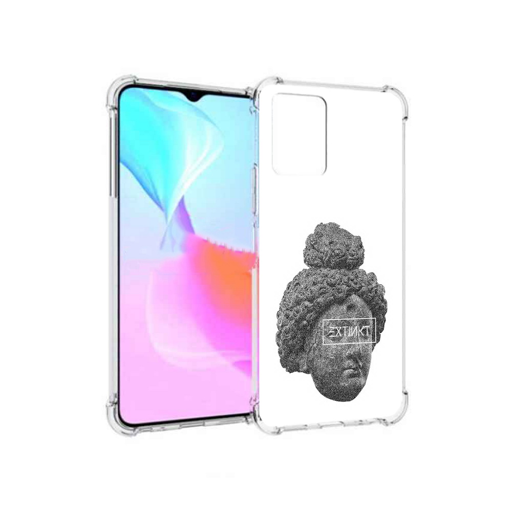 

Чехол MyPads Tocco для Vivo Y33s каменное лицо девушки (PT226981.417.383), Прозрачный, Tocco