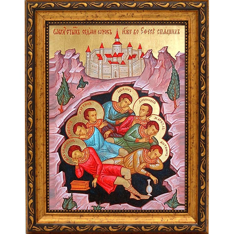

Семь спящих отроков Эфесских. Икона на холсте.