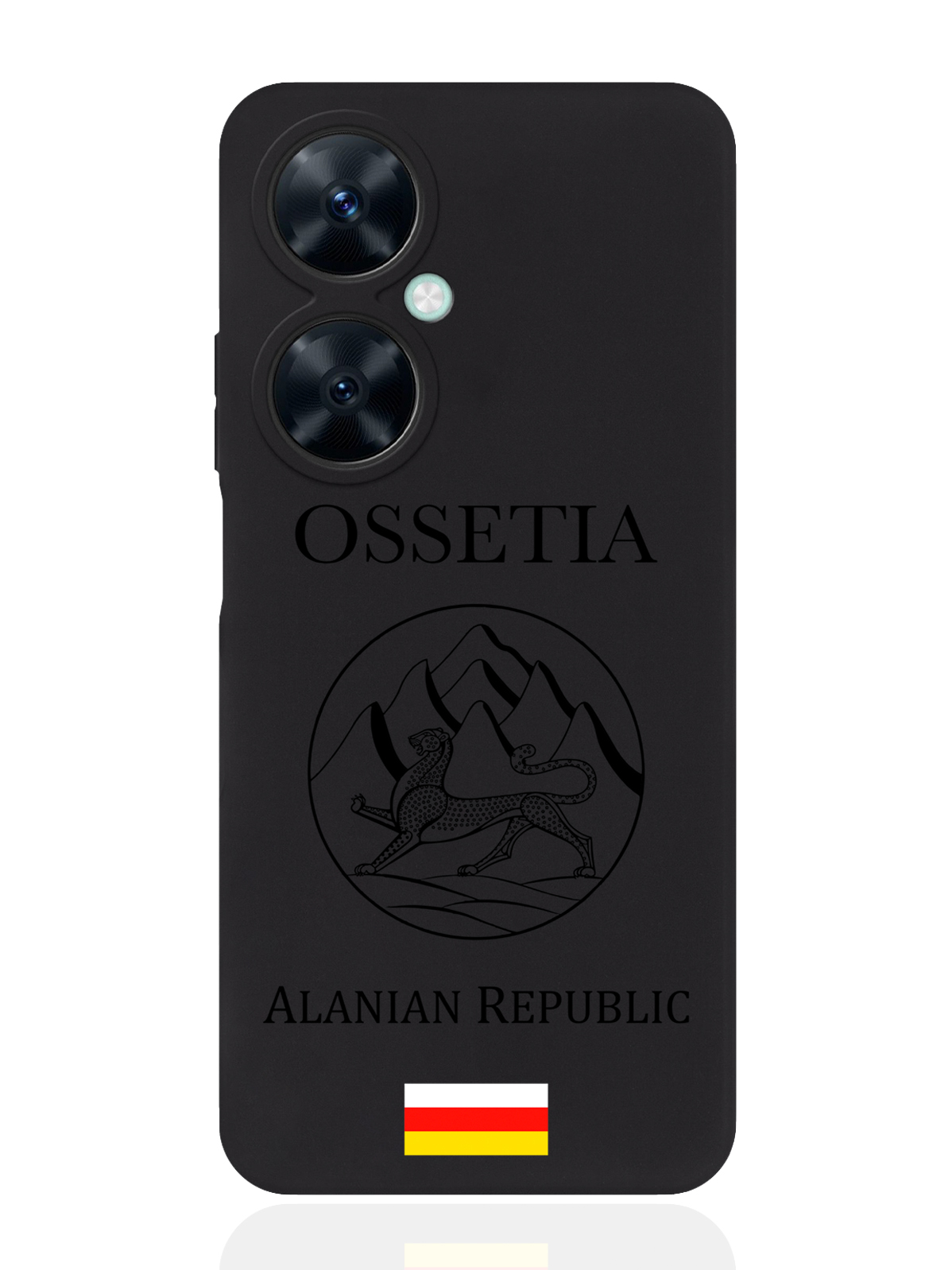 

Чехол для смартфона Huawei Nova 11i черный силиконовый Черный лаковый Герб Северной Осетии, Оранжевый;черный, Huawei