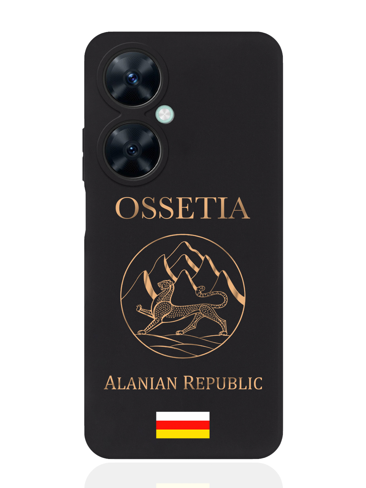 

Чехол для смартфона Huawei Nova 11i черный силиконовый Золотой Герб Северной Осетии, Черный;желтый;красный, Huawei