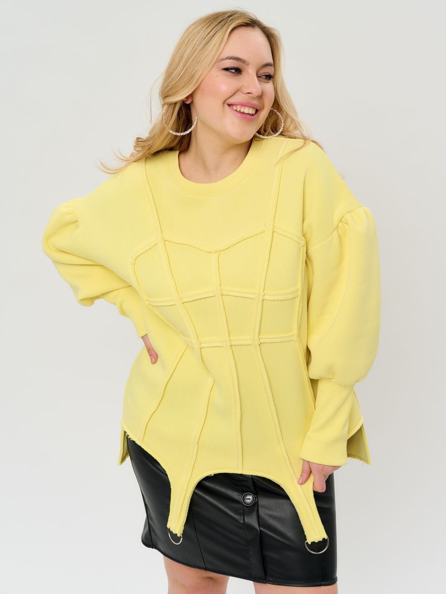 Свитшот женский Smol Knit Wear МВ-П 166 желтый one size