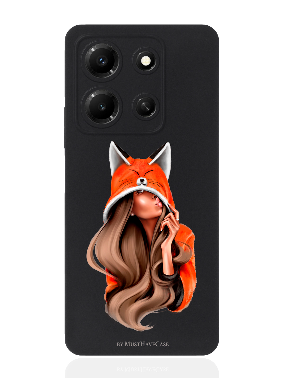 

Чехол для смартфона Infinix Note 30i черный силиконовый Foxy Girl, Оранжевый;черный, Infinix