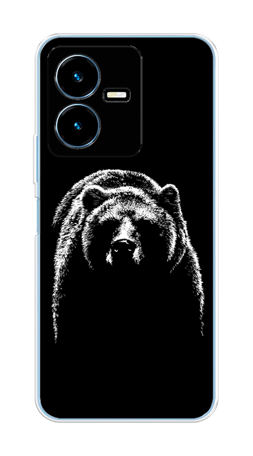 

Чехол на Vivo Y22 "Медведь в ночи", Белый;черный, 267550-1
