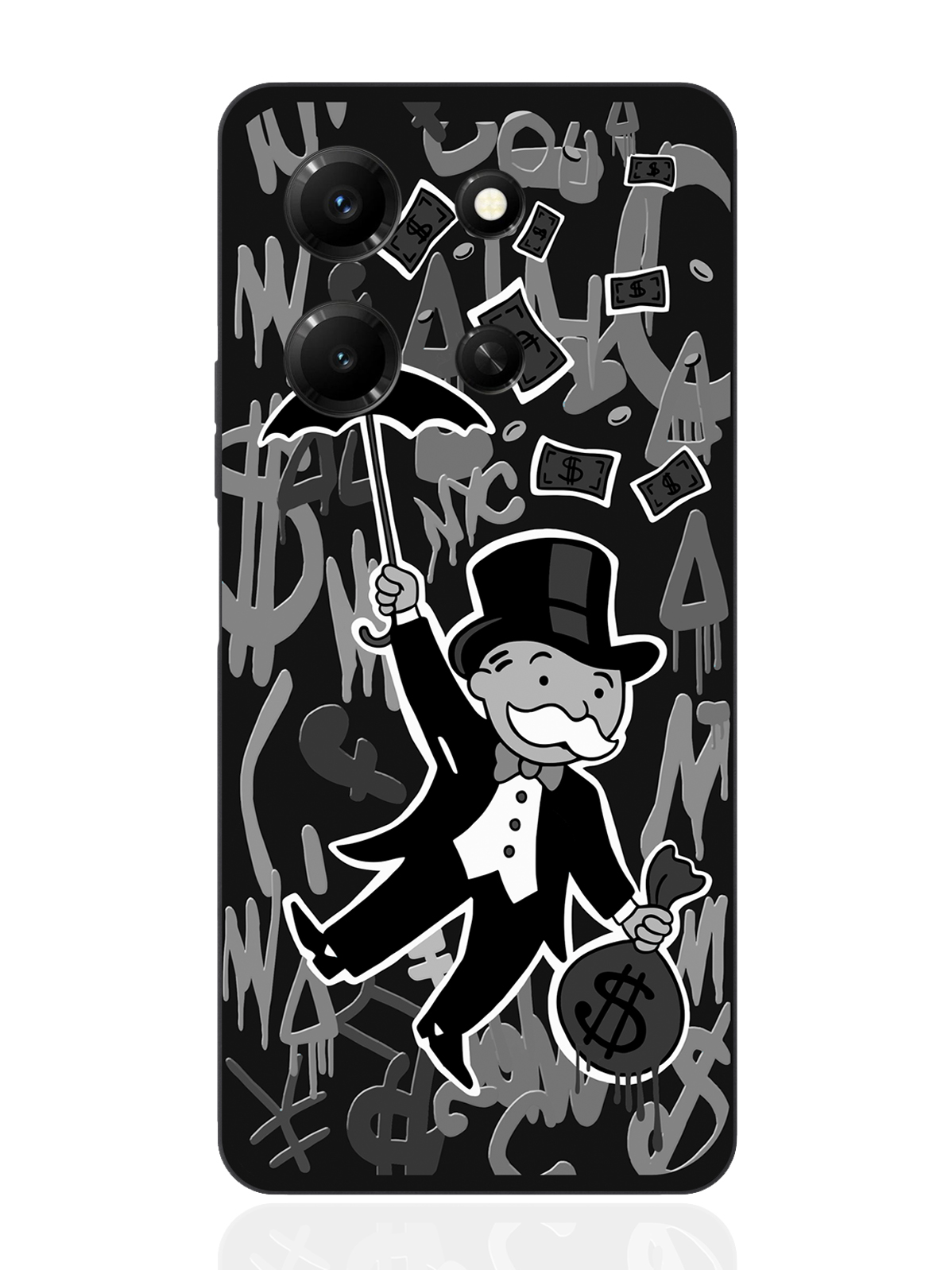 

Чехол для смартфона Infinix Note 30i черный силиконовый Monopoly Black Edition, Серый;черный, Infinix