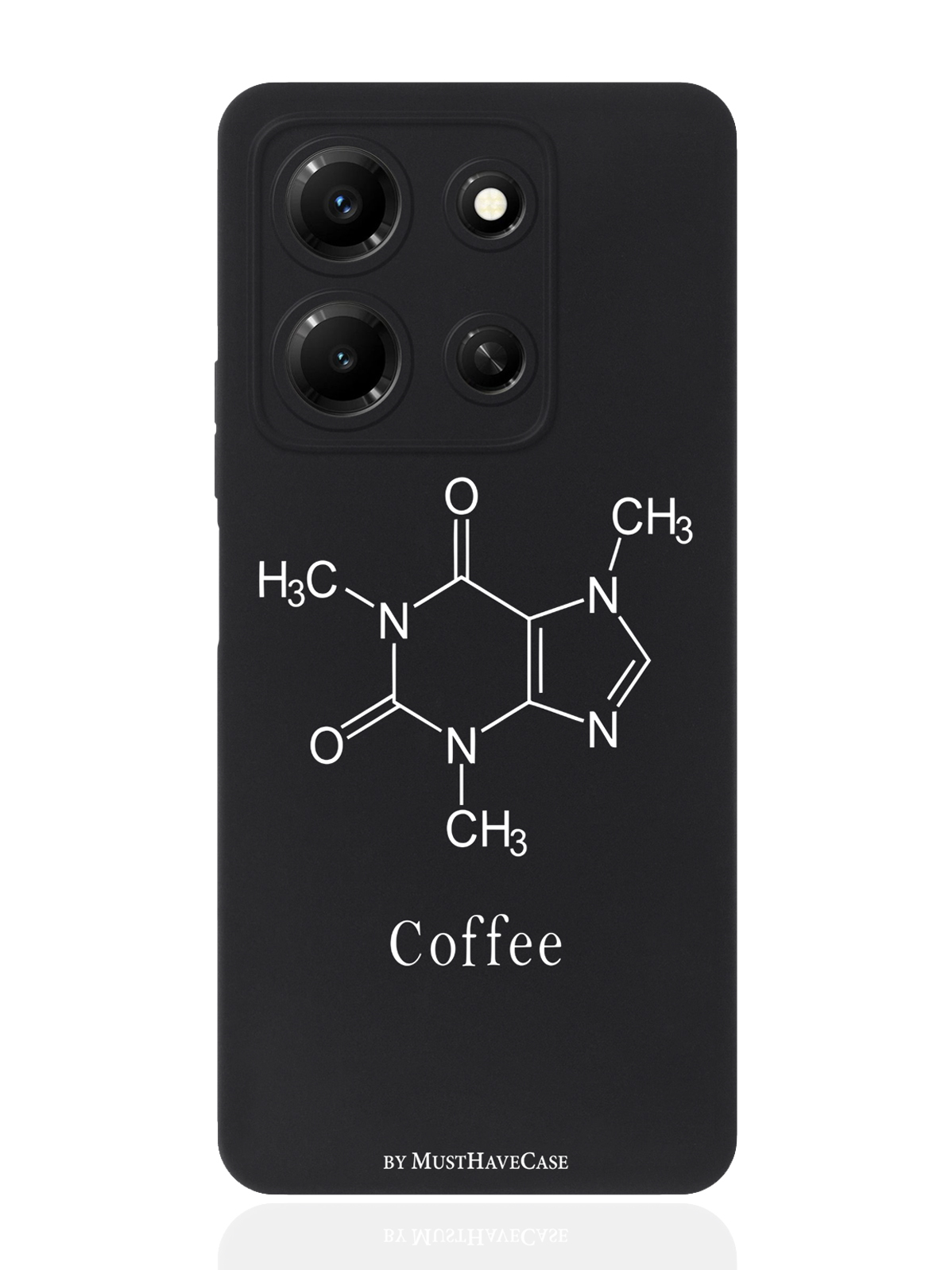 

Чехол для смартфона Infinix Note 30i черный силиконовый Молекула кофе, Черный;белый, Infinix
