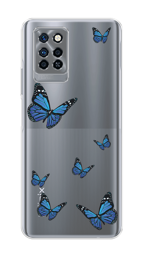 

Чехол на Infinix Note 10 Pro "Blue butterflies", Синий;черный, 3100150-1