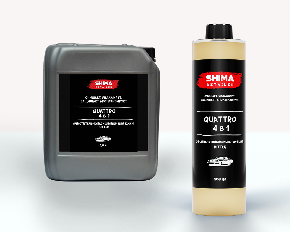 Очиститель-кондиционер SHIMA «QUATTRO» для кожи с ароматом BITTER, 500 мл