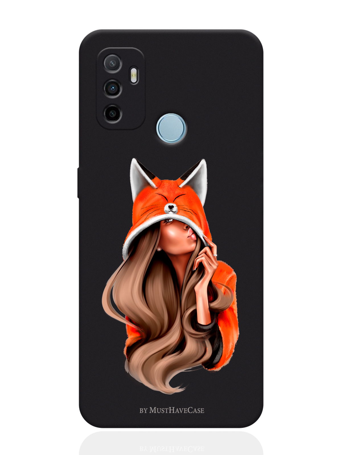 

Чехол для смартфона Oppo A53 черный силиконовый Foxy Girl, Оранжевый;черный, Oppo
