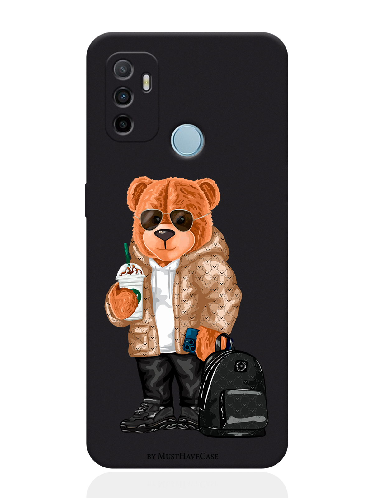 

Чехол для смартфона Oppo A53 черный силиконовый Tony Style в очках, Коричневый;черный;белый, Oppo