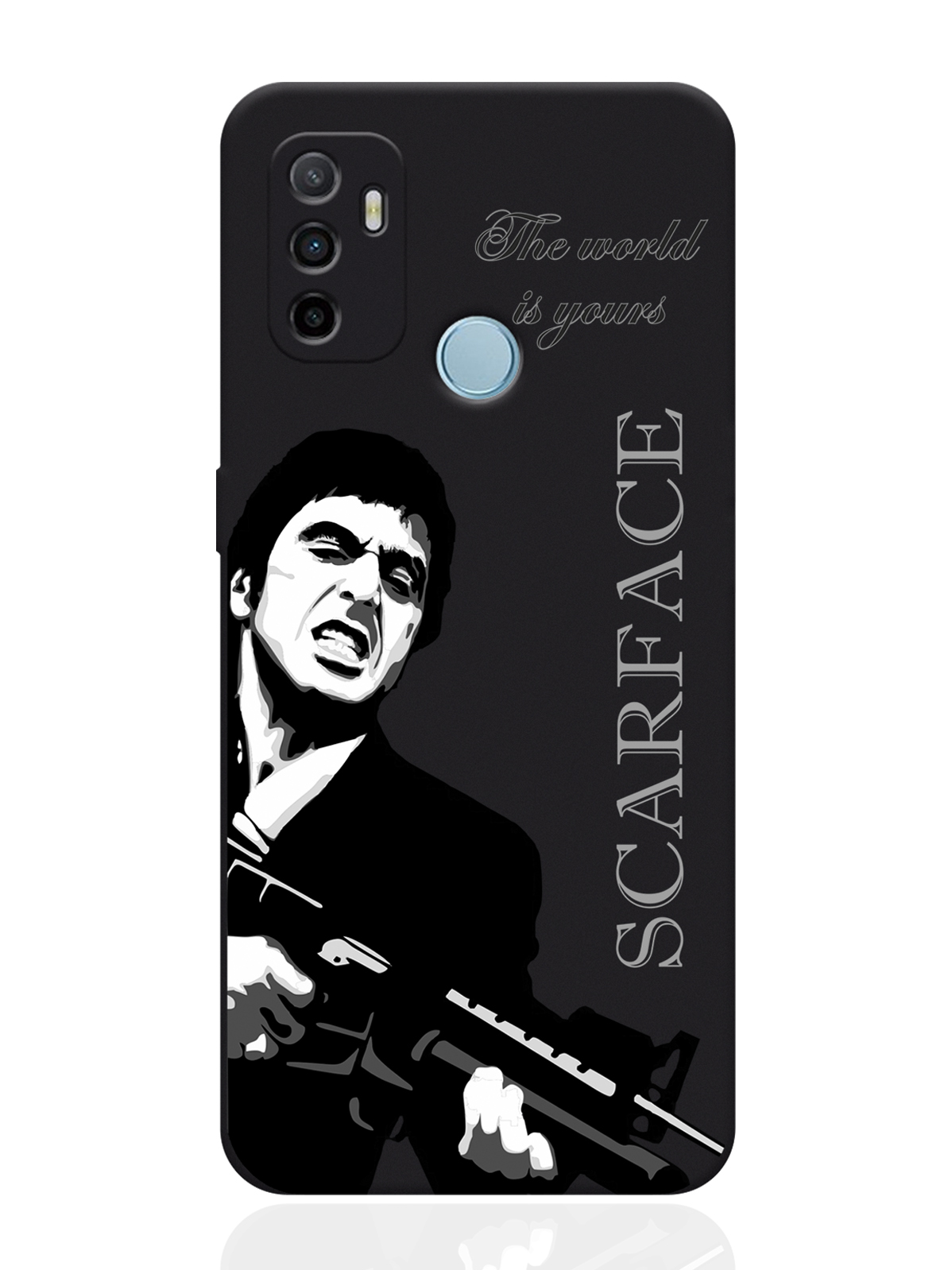 

Чехол для смартфона Oppo A53 черный силиконовый Scarface Tony Montana, Серый;черный, Oppo