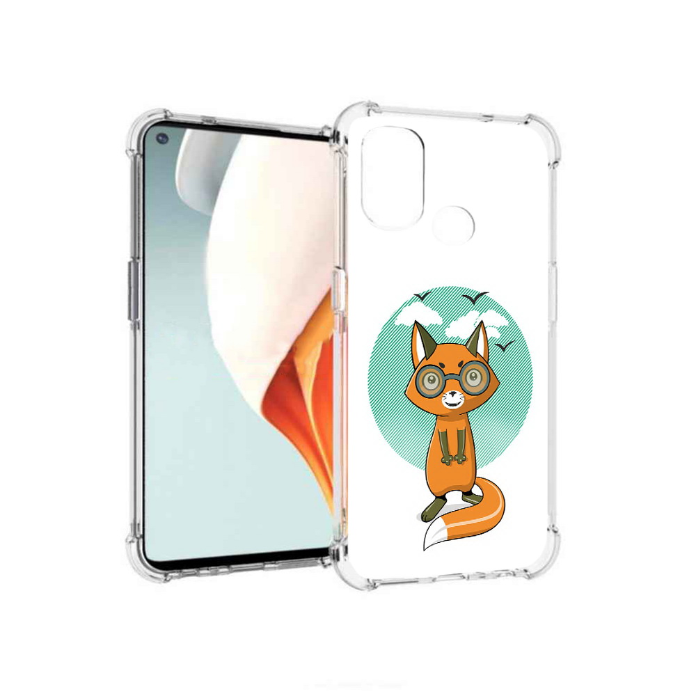 

Чехол MyPads Tocco для OnePlus Nord N100 задумчивая лиса (PT227045.141.348), Прозрачный, Tocco