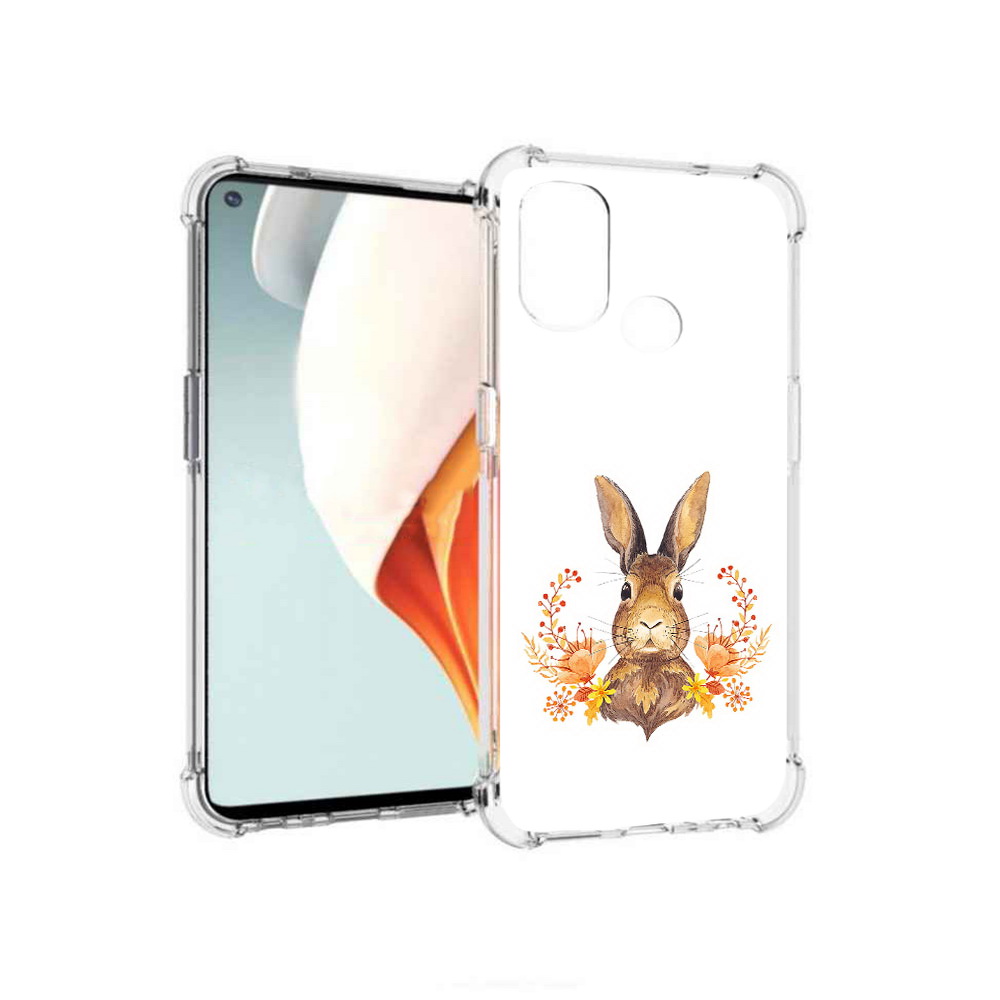 

Чехол MyPads Tocco для OnePlus Nord N100 зайка в цветах (PT227045.141.349), Прозрачный, Tocco