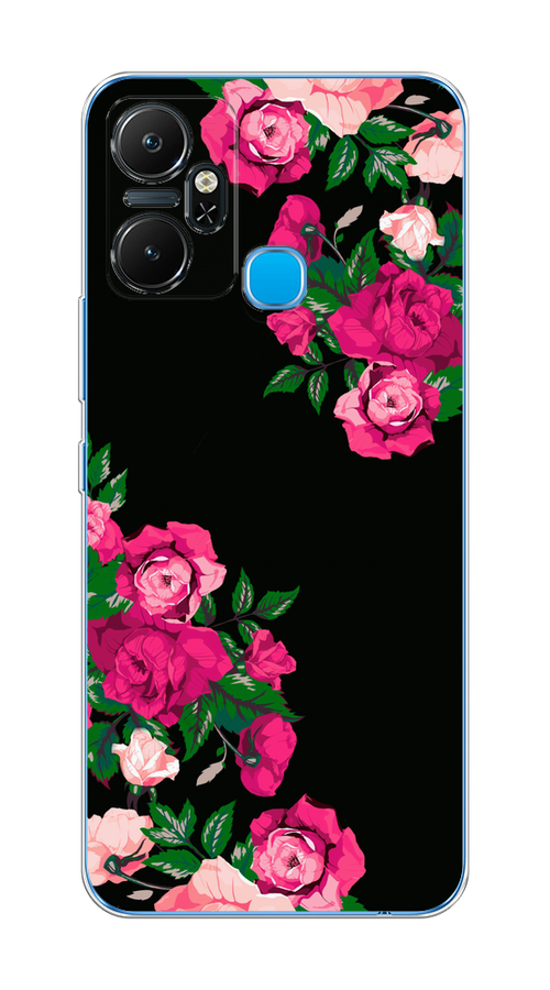 

Чехол на Infinix Smart 6 Plus "Розы фуксия", Черный;розовый;зеленый, 3102350-1