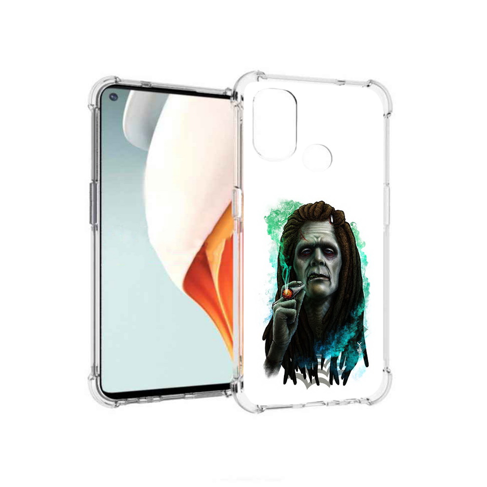 

Чехол MyPads Tocco для OnePlus Nord N100 зеленый мужчина с сигаретой (PT227045.141.360), Прозрачный, Tocco