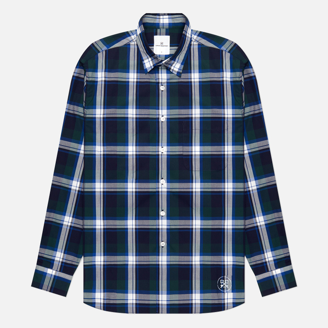 Мужская рубашка uniform experiment Check Yoke Print Regular Collar зелёный, Размер L