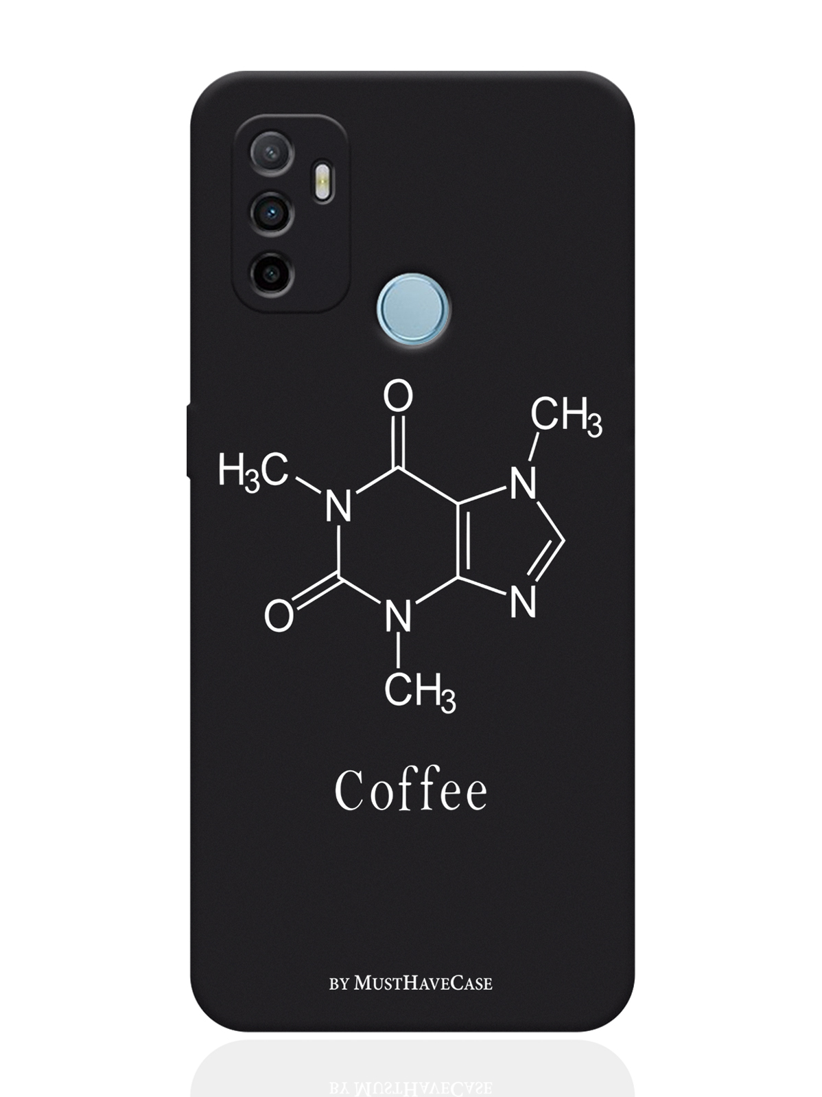 

Чехол для смартфона Oppo A53 черный силиконовый Молекула кофе, Черный;белый, Oppo