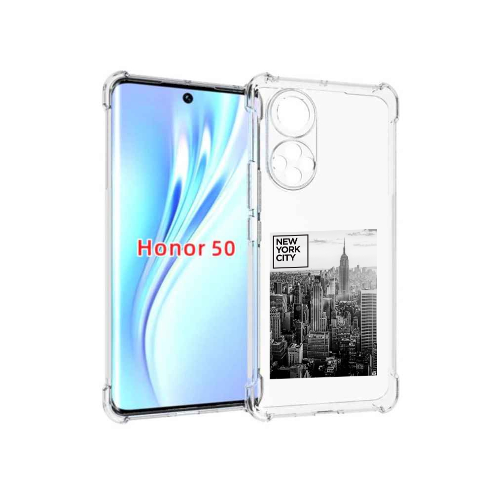 

Чехол бампер MyPads черно белый Нью-Йорк для Honor 50., Прозрачный, Tocco