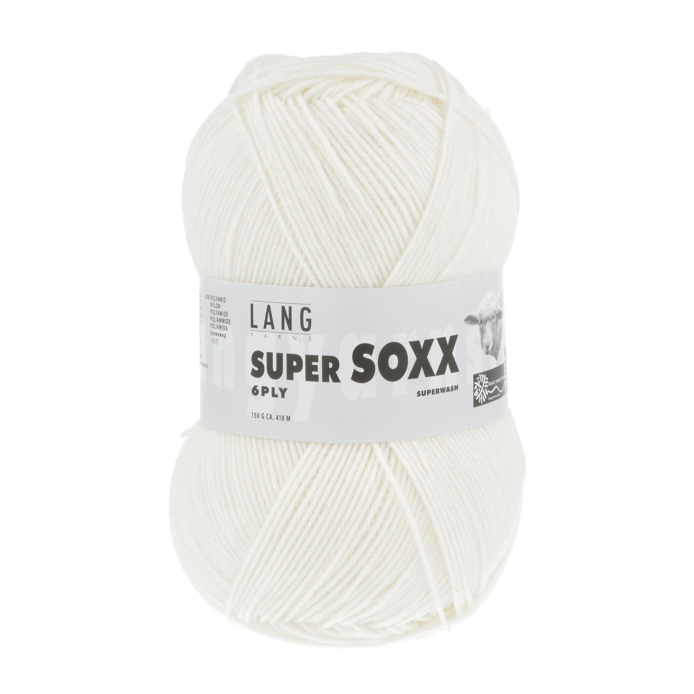 Пряжа Lang Yarns Super Soxx 6-Fach 150 г Швейцария 9070001 4500₽