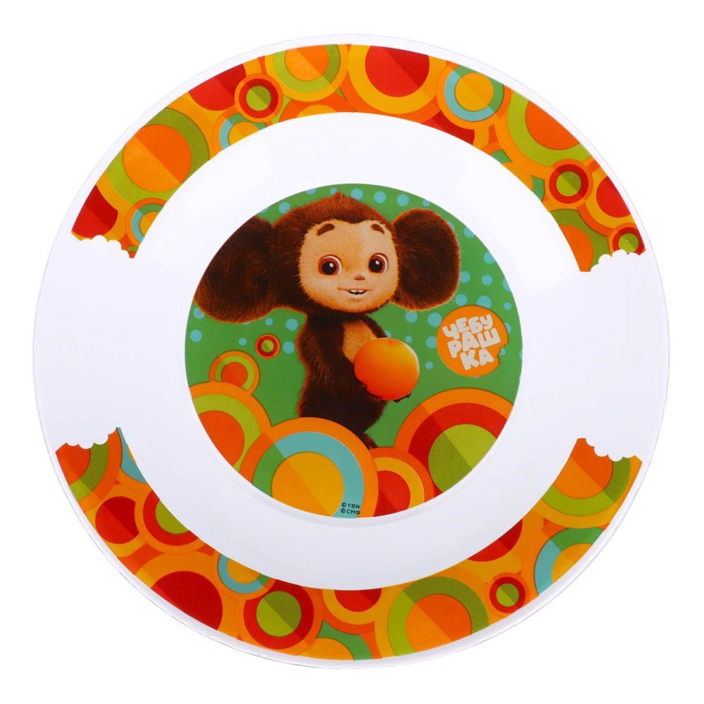 Тарелка стеклянная детская ND Play Чебурашка, прозрачная, 19,5 см, 307115 тарелка стеклянная сервировочная рени 24 5×6 см прозрачный