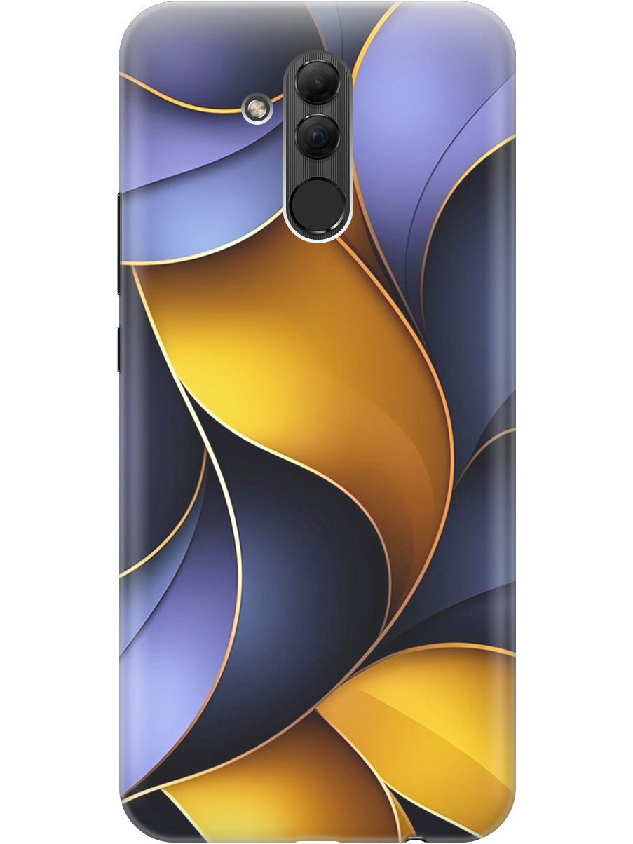 

Силиконовый чехол на Huawei Mate 20 Lite с принтом "Желто-сиреневые изгибы", Прозрачный;желтый;фиолетовый, 719355631