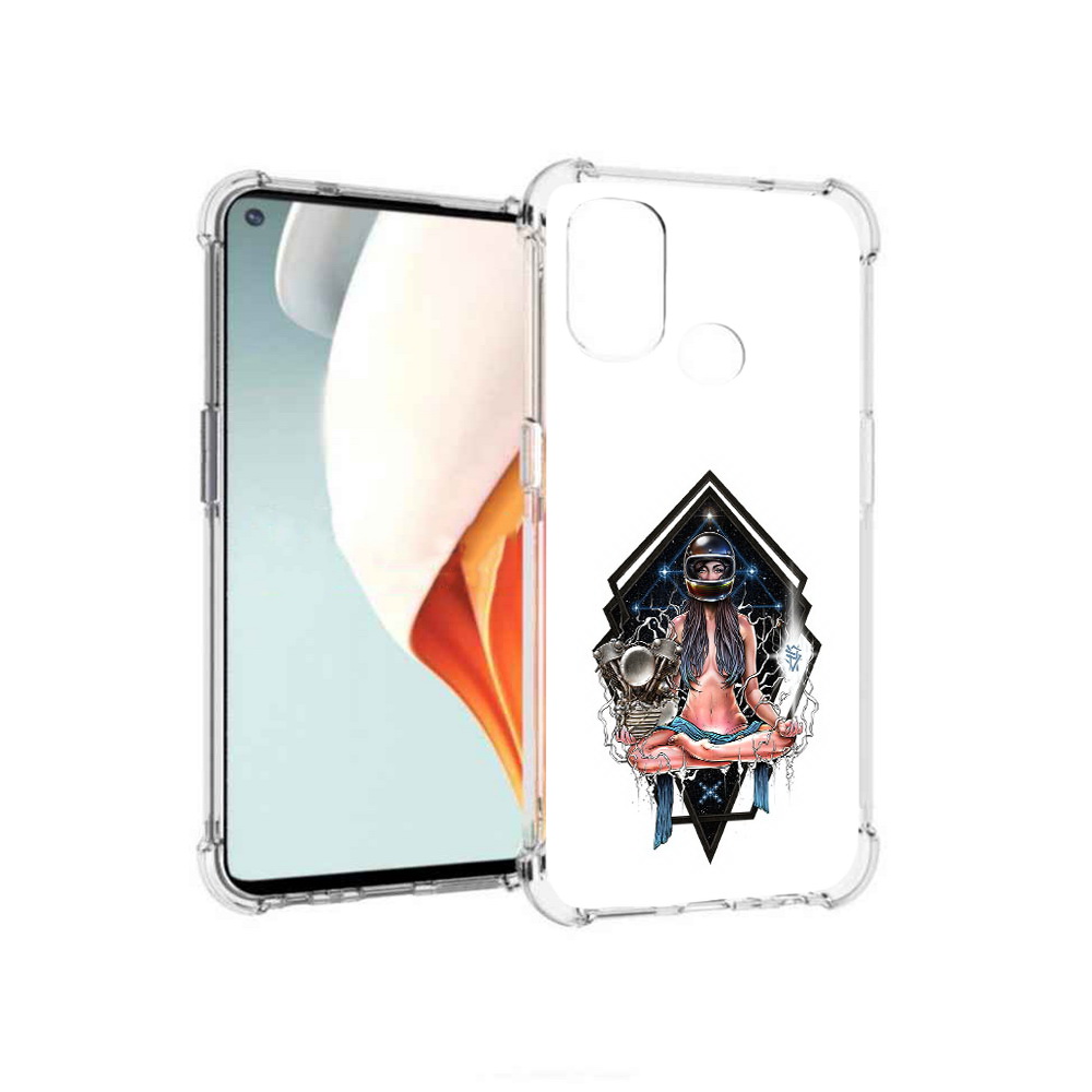 

Чехол MyPads Tocco для OnePlus Nord N100 красивая девушка в шлеме (PT227045.141.406), Прозрачный, Tocco