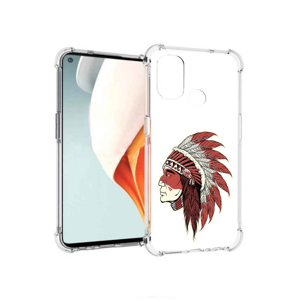 

Чехол MyPads Tocco для OnePlus Nord N100 красный индеец (PT227045.141.411), Прозрачный, Tocco