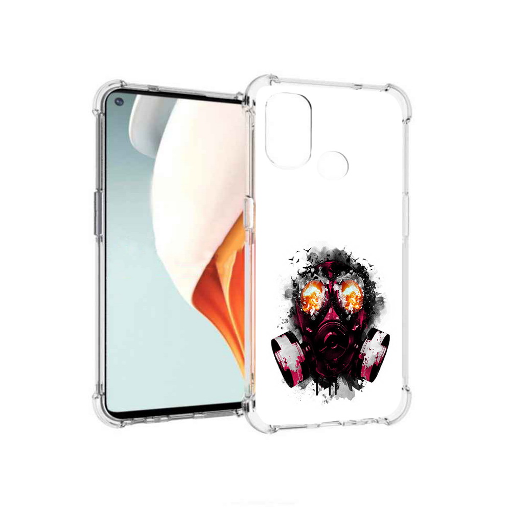 

Чехол MyPads Tocco для OnePlus Nord N100 красный противогаз (PT227045.141.412), Прозрачный, Tocco