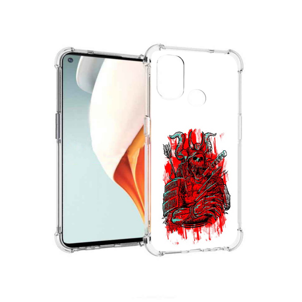 

Чехол MyPads Tocco для OnePlus Nord N100 красный скелет воин (PT227045.141.413), Прозрачный, Tocco