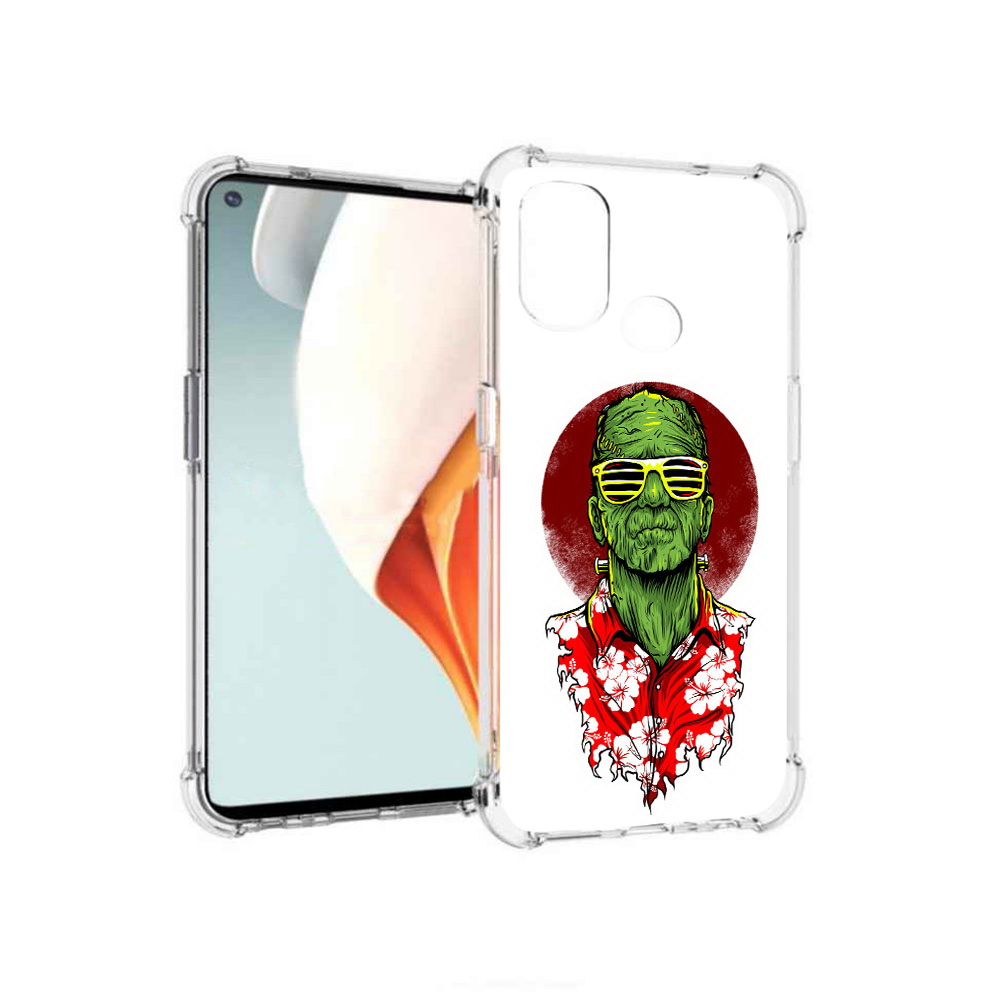

Чехол MyPads Tocco для OnePlus Nord N100 крутой зеленый мужчина в очках (PT227045.141.424), Прозрачный, Tocco