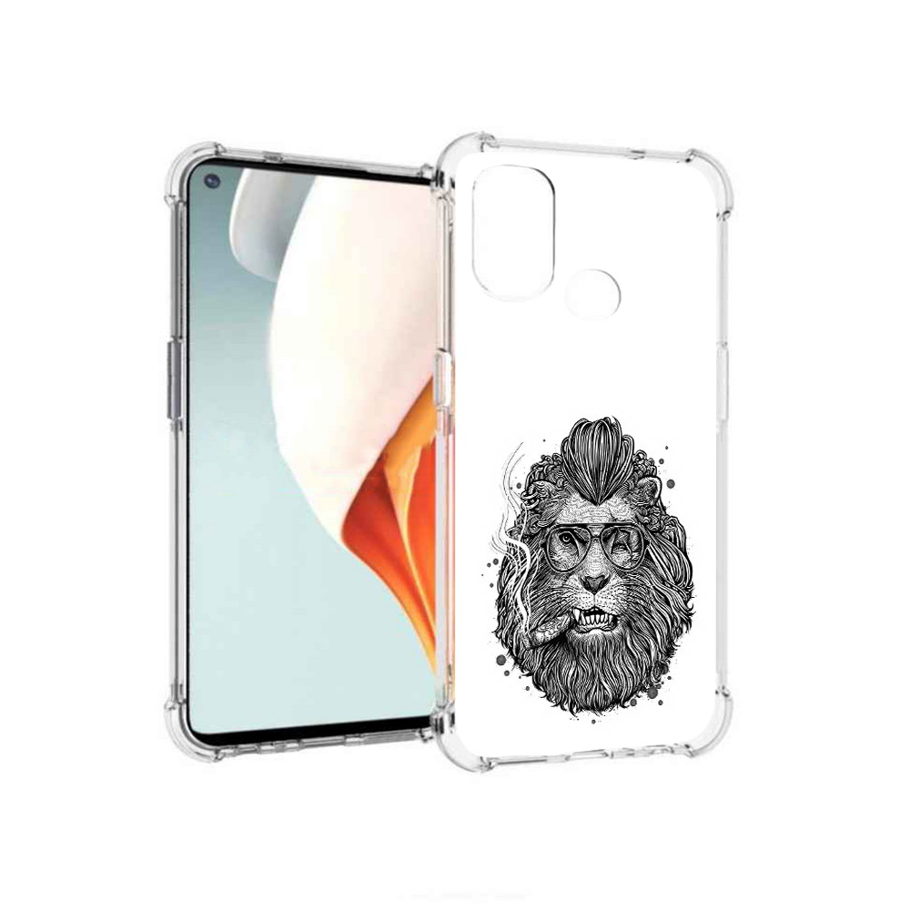 

Чехол MyPads Tocco для OnePlus Nord N100 курящий лев (PT227045.141.432), Прозрачный, Tocco