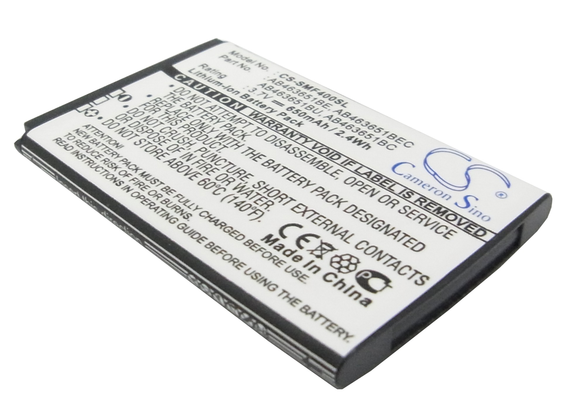 фото Аккумулятор cs-smf400sl ab463651bu/ab463651be для samsung sgh-f400 3.7v/650mah cameron sino