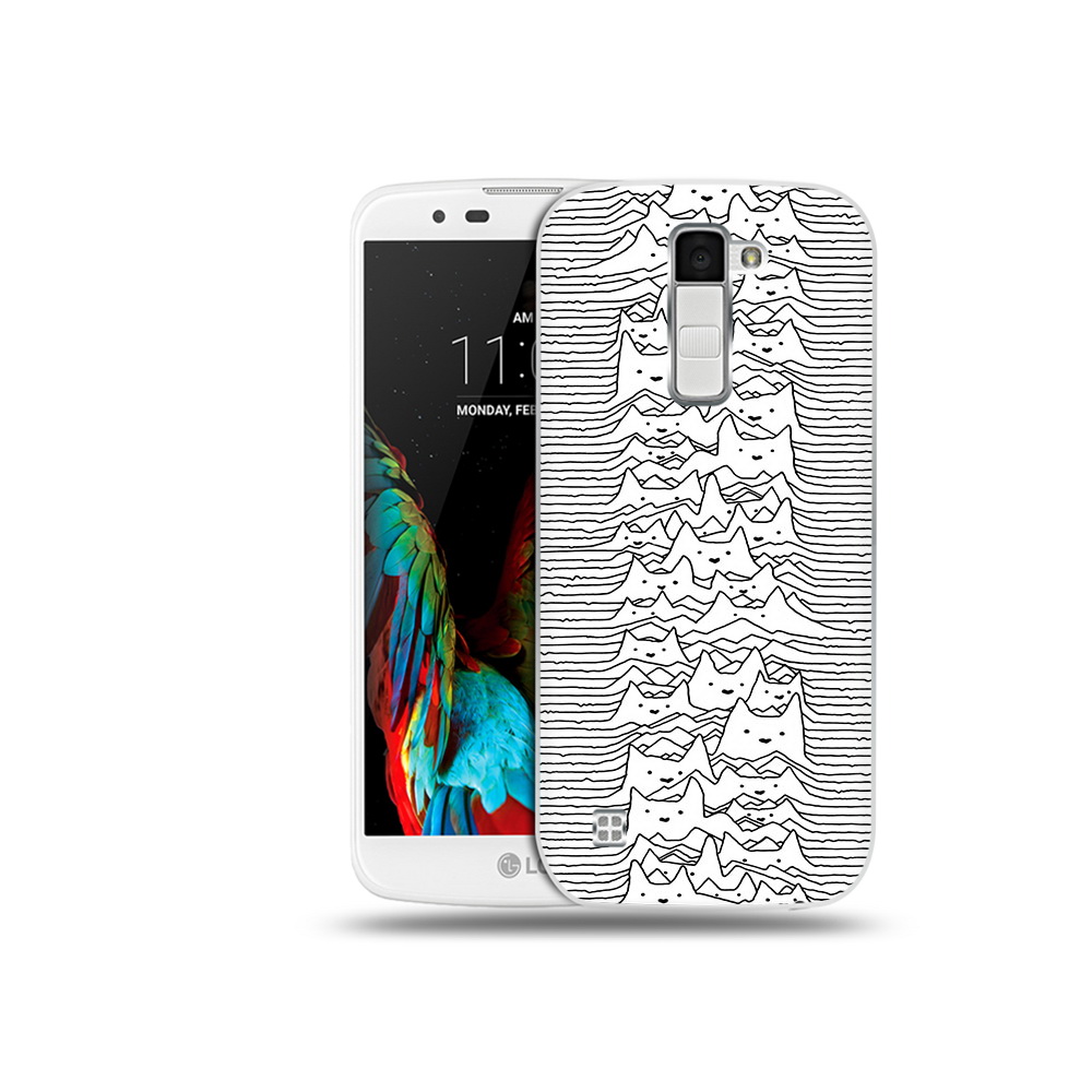 

Чехол MyPads Tocco для LG K10 черно белые коты 3D (PT30014.80.682), Прозрачный, Tocco