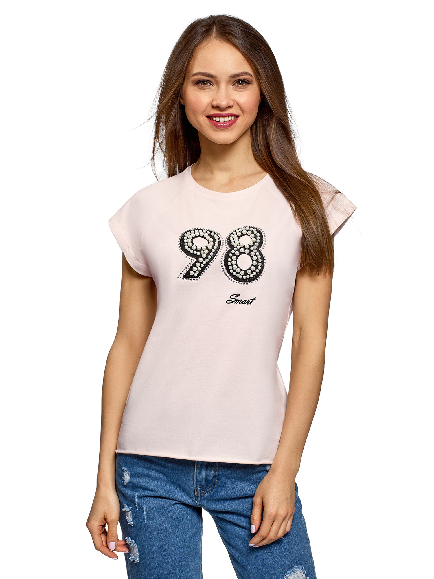 

Футболка женская oodji 14707001-64B розовая L, Розовый, 14707001-64B