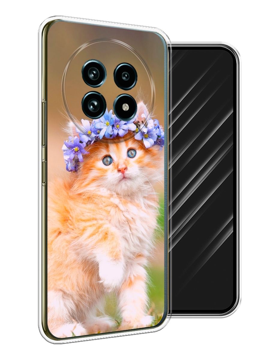 

Чехол Awog на Realme 13 Pro+/13 Pro "Рыжий кот в венке", Коричневый;синий, 2518150-1