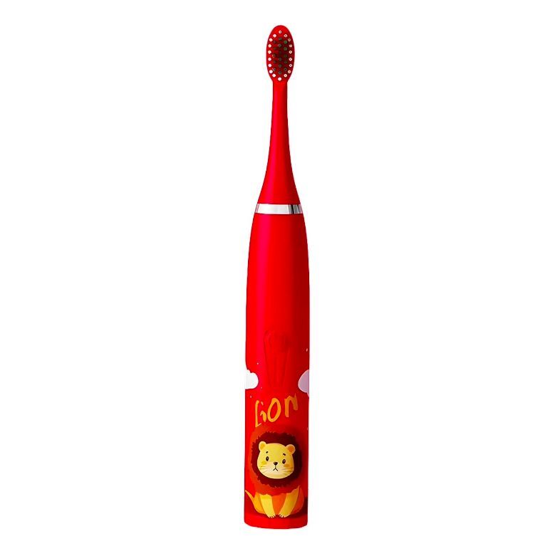 Электрическая зубная щетка GEOZON KIDS, красный газонокосилка электрическая работа от аккумулятора patriot см432 32 см 30 л 25 75 мм 4000 об мин без акб и зу 250201432