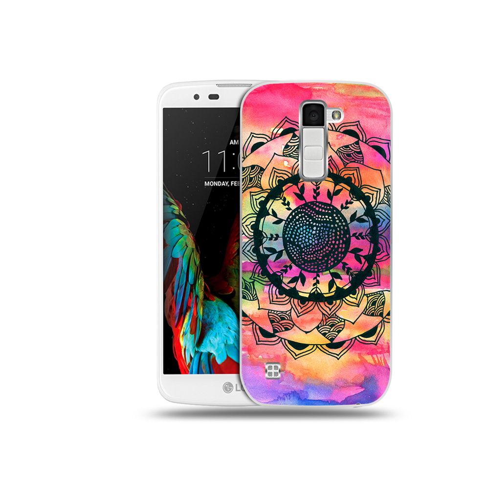 

Чехол MyPads Tocco для LG K10 яркая абстракция круглый цветок (PT30014.80.704), Прозрачный, Tocco